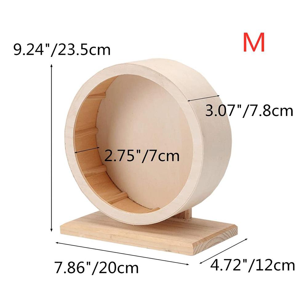 Pets Exercise Wheel Hamster Wooden Mute Running Spinner Wheel Toy for Rat Gerbil Mice Chinchillas Hamster: Medium 21cm