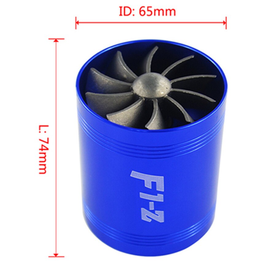F1-Z Double Turbine Turbo Charger Gas Fuel Saver Fan Car Supercharger