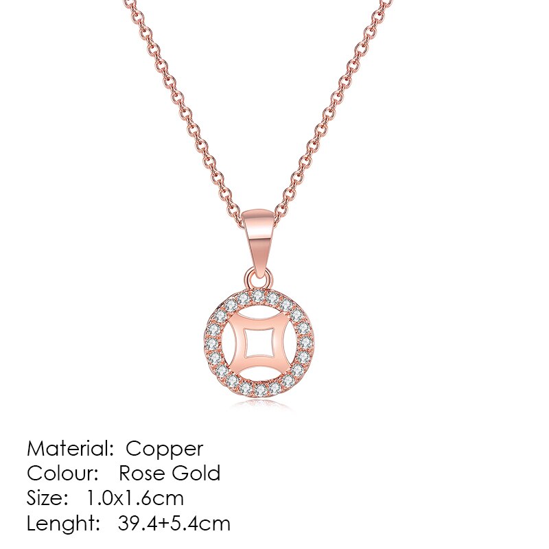 ZHOUYANG Necklaces & Pendants Jewelry For Women Silver Color Rose Gold Chain Jewellery Heart Necklace Cubic Zirconia N388: N636