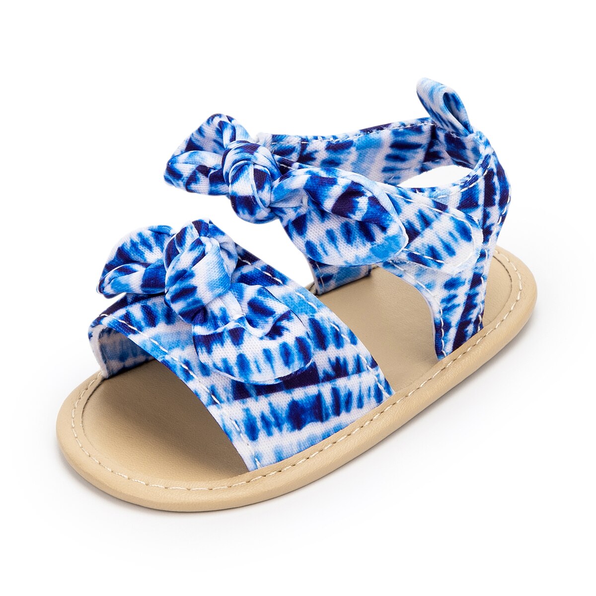 Kidsun Mode Sandalen Baby Girl Leuke Strik Prinses Schoenen Peuter Baby Platte Zachte Zool Zomer Sandalen Non-slip 2 Kleuren: Blauw / 0-6 months