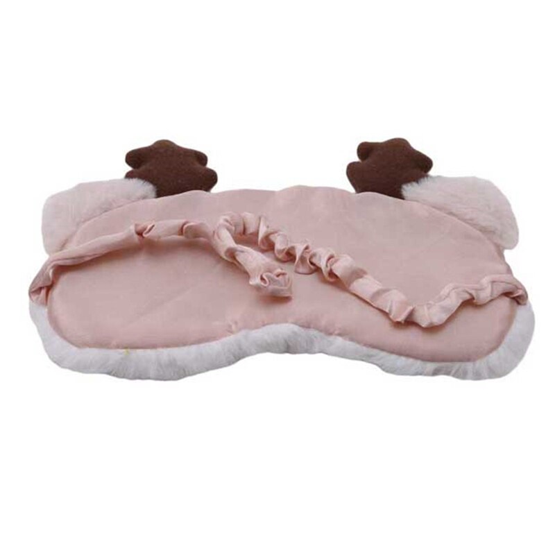 1pc søde dyr øjenbetræk sovemaske øjenlap bandage bind for øjnene julehjort vinter tegneserie lur øjenskygge plys ansigtsmaske