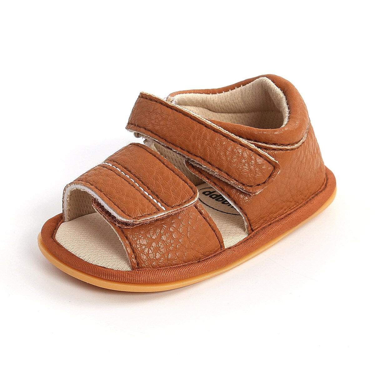 Baby Jongens Meisjes Leren Schoenen Zomer Sandalen Anti-Slip Open Teen Baby Platte Schoenen Eerste Walker Schoenen 0-18Months: Dark Brown / 7-12 Months