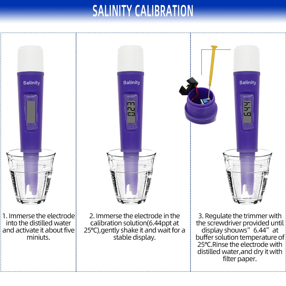 Digital Salinity Meter Aquarium Salt Meter Tester Salinometer Salty Testers Marine Salinity Pool Testing Salinometer Sensor