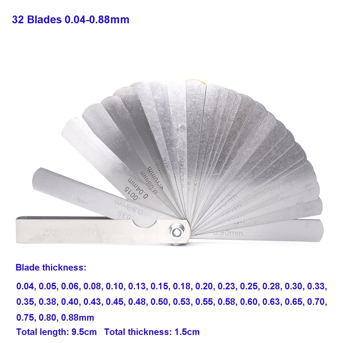 Calibre De Espesores De Acero Manganeso - Hoja De 0,3 Mm X 150 Mm, Para Medir Holguras En Motores
