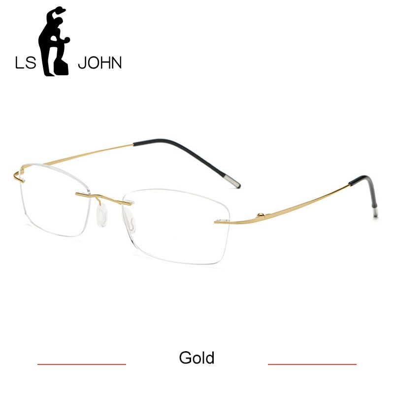 LS JOHN Memory – lunettes de lecture en titane pour hommes, Anti-rayons bleus, Anti-fatigue, presbytie, 1.0, 1.5, 2.0, 2.5, 3.0, 3.5, 4.0: Gold / +400