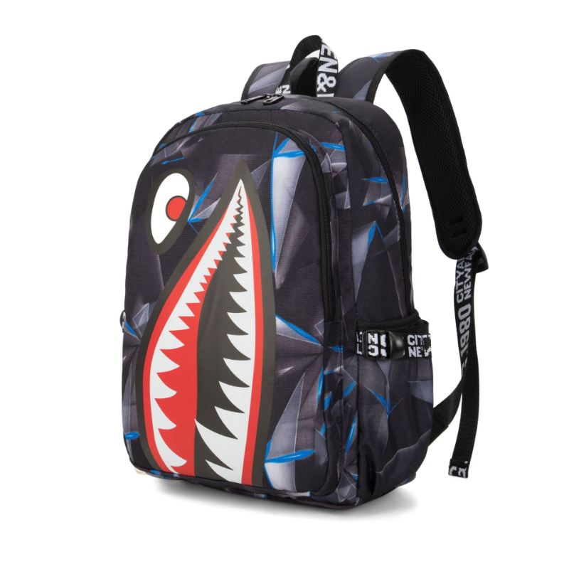 Camo Bookbag for Middle Shark Backpack Boys for Kids School Bags Travel Back Pack