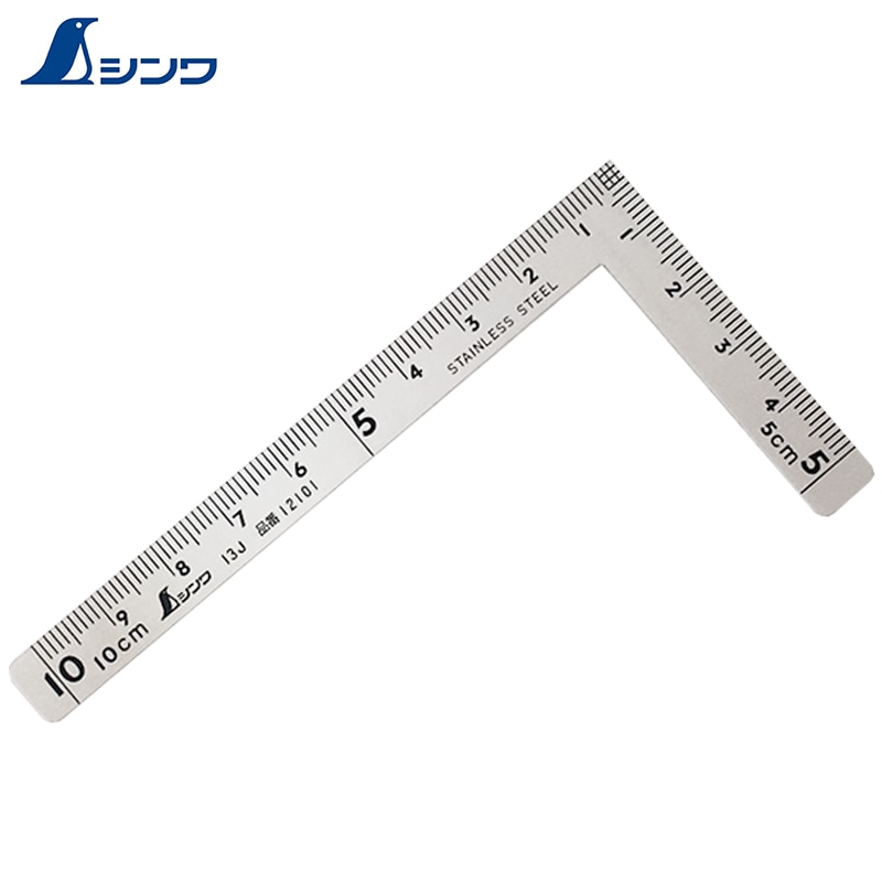 Japan Shinwa Penguin brand MINI SQUARE 90 degree stainless steel angle ruler small curved ruler Carpenter
