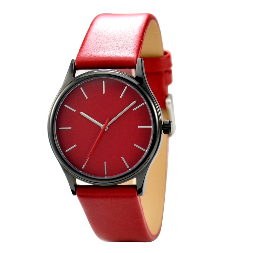 Montre rouge boîtier noir I montre pour femme I hommes montre I dans le monde entier