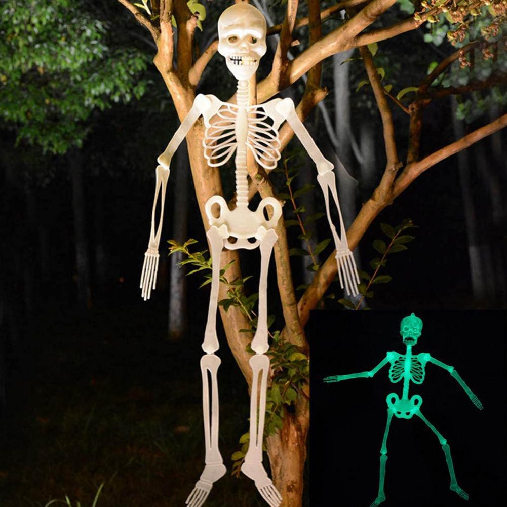 Halloween Lichtgevende Schedel Skelet Body Eng Speelgoed Spookhuis Lastig Prop Fluorescerende Spoof Speelgoed Grappig