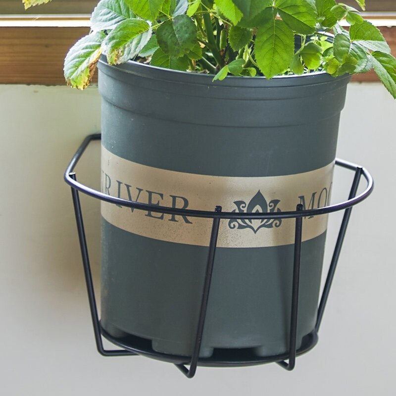 Iron Art Hanging Basket Flower Pot Holder Over The Rail Fence Planter Hangers GXMA