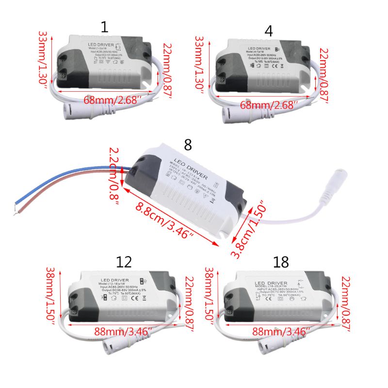 Led Driver AC85-265V 1-3/4-7/8-12/12-18/18-25W Verlichting Transformator Panel Licht