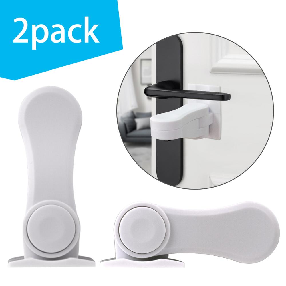 4Pack Door Lever Child Lock, Baby Proofing Door Locks Deter Kids Pets from Opening Handle Doors &amp; Getting Locked in Rooms