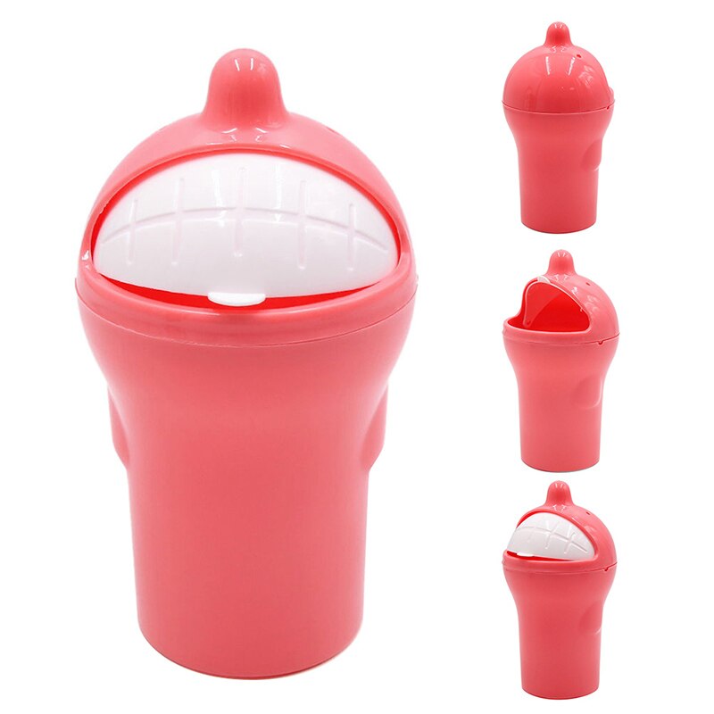 Mini Dolphin Shape Car Trash Rubbish Can Garbage Dust Case Holder Box Bin Rolling Cover Vehicle Trash Can