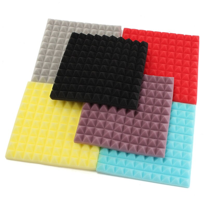 6pcs 250x250x30mm Soundproof Foam Studio High Density Acoustic Foam Sound Absorption Sponge Musical Instruments Accessories