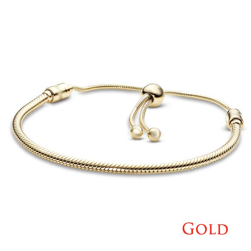 Charm Diy Adjuestable Zilver 925 Armband Voor Vrouwen Trend Oorspronkelijke Armbanden Mode Meisje Sieraden: Goud