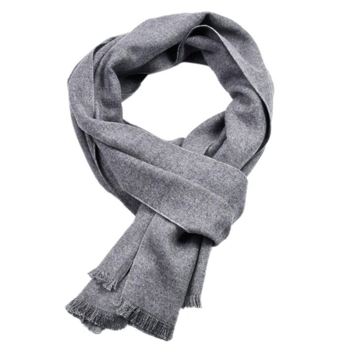 Bufanda de para hombre, bufanda cálida de Cachemira de Color sólido, informal, larga y suave para el cuello, disponible en 5 colores: Gris claro