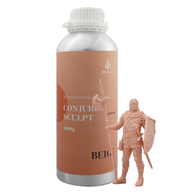 Conjure Sculpt 405nm UV Photopolymer Resin Jamg He For Elegoo/Anycubic/Creality SLA LCD 3D Printer Chitu systems: Beige-1000g