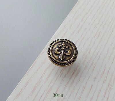 European Bronze Furniture Hardware Handles Kitchen Cabinets Sliding Door Round Knobs Drawer Wardrobe Cupboard Push Pull Handle: 30mm