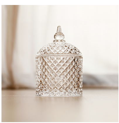 Kristallilasinen karkkipurkki eurooppalainen karkkipurkki korurasia kotikeittiö bonbonniere bocal en verre: 14.5 x 9.5cm
