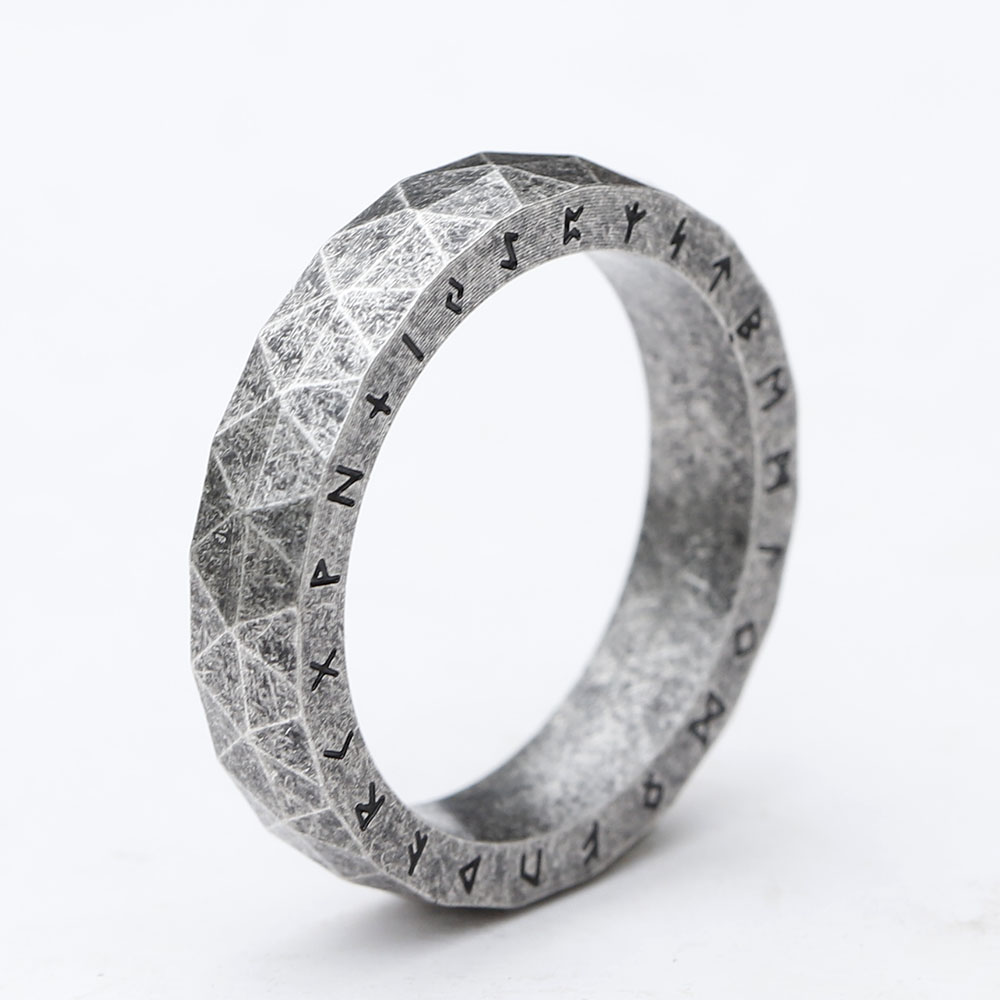 Stainless Steel Viking Rune Ring Men Scandinavn We... – Grandado