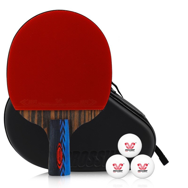 CROSSWAY Table Tennis Racket 6 Star Single Racket with Bag Racquet Sports Ping Pong Paddle Rubber Bats: P601 short