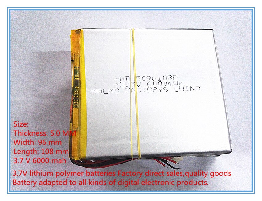 3.7 V lithium polymer battery 6000 mah large-capacity PDA tablet PC MID 5096108
