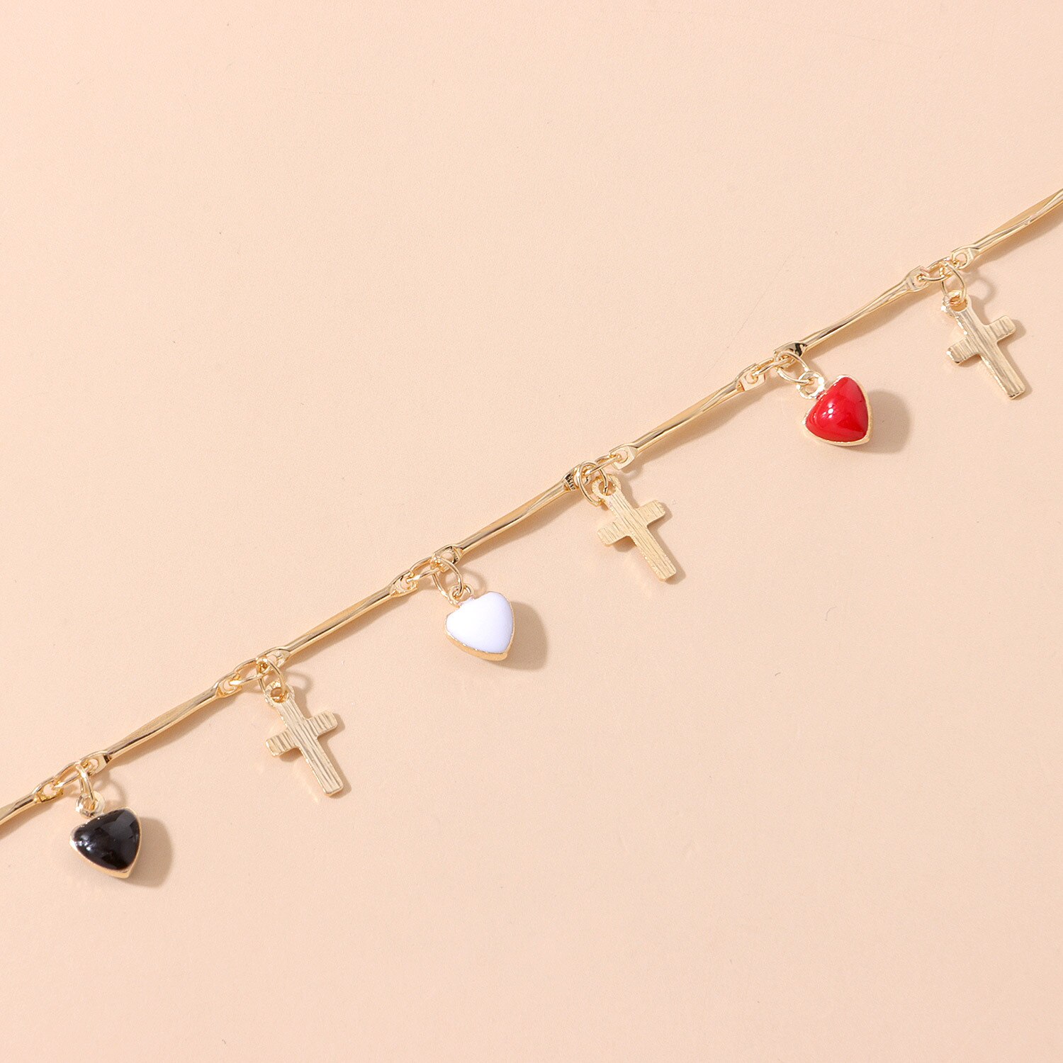 Bohemian Drip-Geglazuurd Liefde Cross Ketting Voor Vrouwen Multi-Layer Kleurrijke Kwasten Crystal Hanger Choker Ketting Mode-sieraden