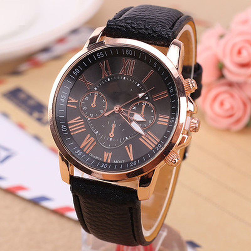 1PC Quartz Watch Leather Band Women Ladies Men Bracelet Wrist Watch Wristwatches Clock relogio feminino masculino