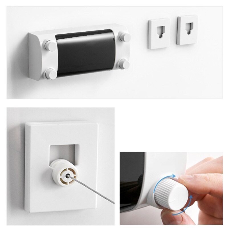 Retractable Double-headed Clothes Line Outdoor Indoor Drying Rack Clothesline for Bathroom Balcony Student Dormitory