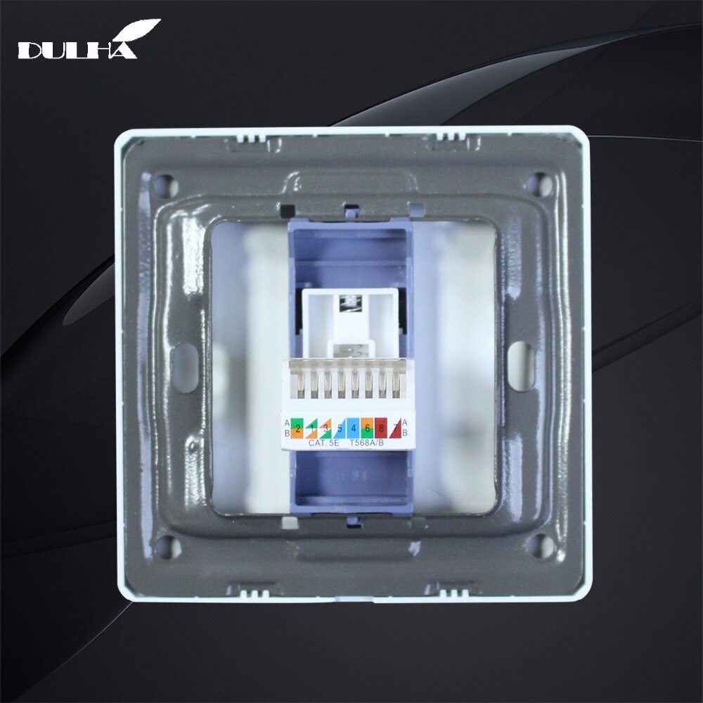 Enkele Poort Computer Muur Data Socket Elektrische RJ45 Netwerk Internet Jack Muur gemonteerde Cat5 Outlet Coaxiale Plug