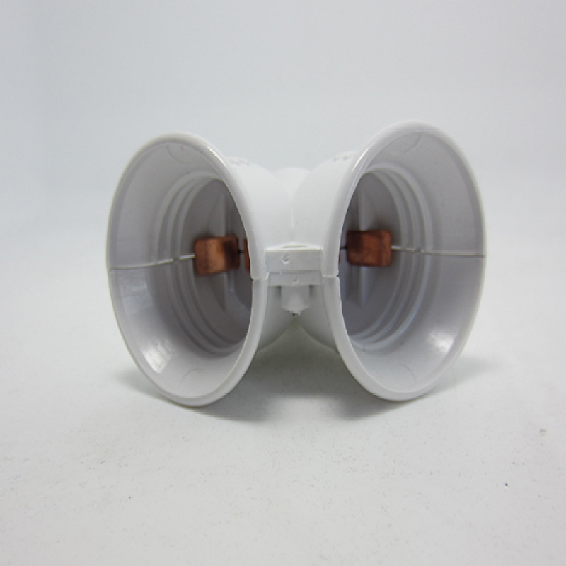 2 in 1 Lamp Holder Bulb Holder Dual Double 2X E27 Socket Base Extend Splitter Plug Halogen Light Lamp Copper Contact Adapter