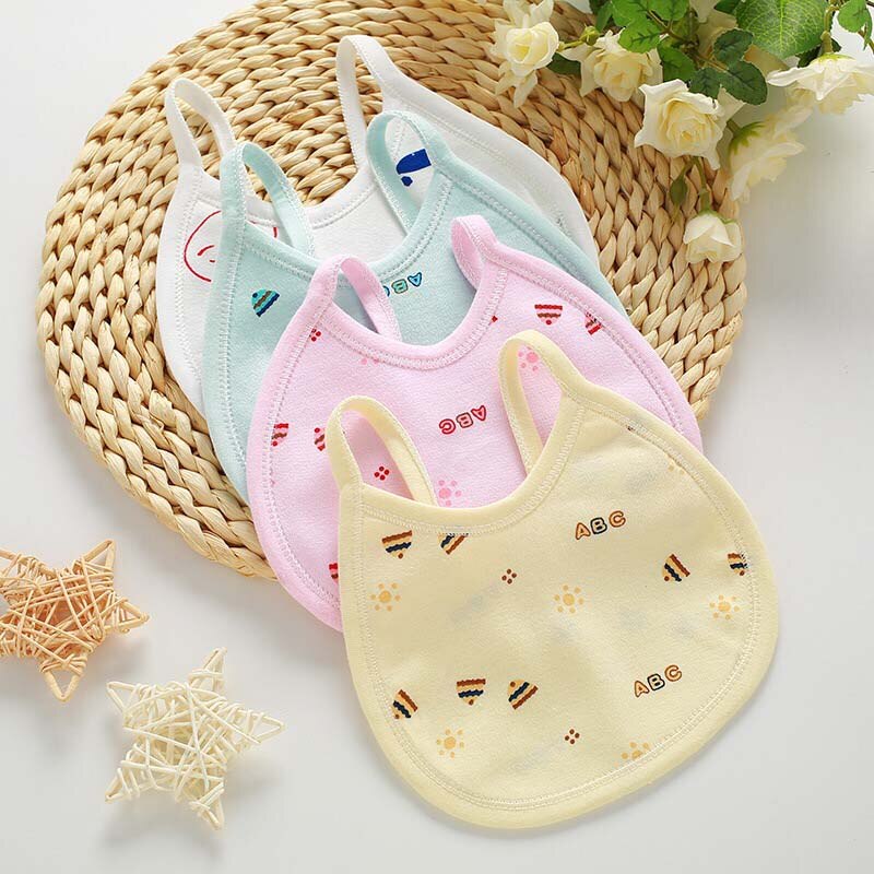 Bavoir en coton pur, bavoir buccal, serviette à lait, bavoir en coton pur, 5 pièces par lot: Default Title