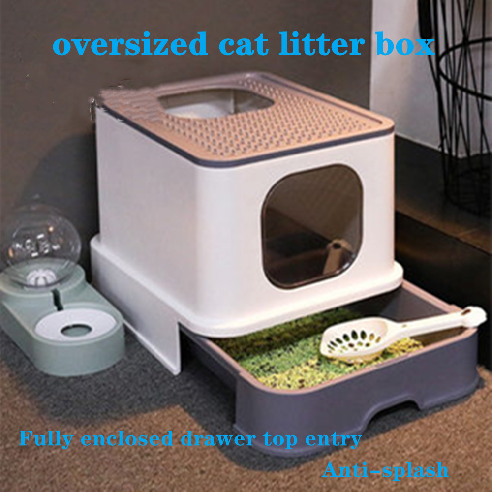 Kattenbak Top Entry Kat Zandbak Grote Capaciteit Wc Lade Gesloten Splash Lade Stijl Lade Wc Catlitter Lade Cattoilet kattenbak