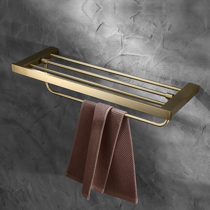 Senlesen Gold pinsel Badezimmer zubehör einstellen Gold Durcheinander Haken Handtuch Schiene Gestell Bar Regal Papier Halfter Zahnbürste Halfter Schlecht
