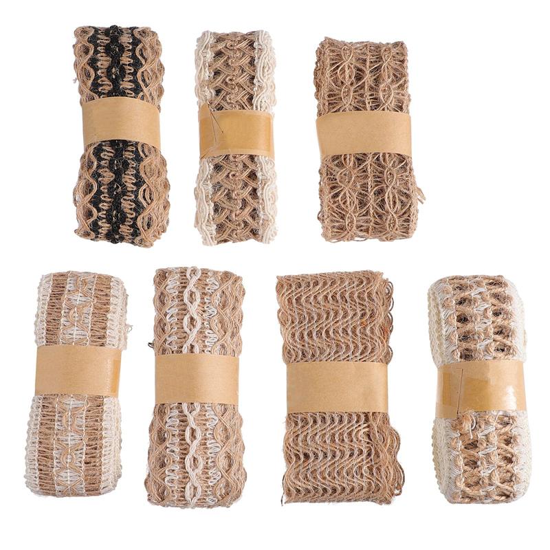 7 Rolls Hennep Kant Diy Jute Lint Linnen Lint Kleding Accessoire Kleding Decor