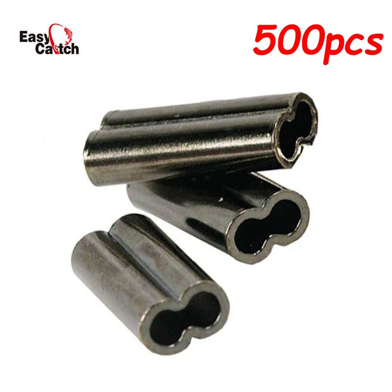 500Pcs/Lot Copper Fishing Crimp Sleeves Double Round Fishing Line Crimping Tube Wire Crimp Connector Accessories 0.8-2.6mm #4
