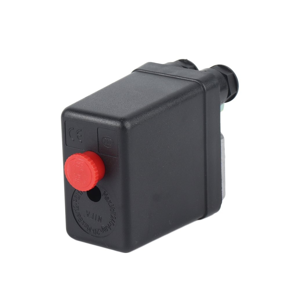 Air Compressor Switch Adjustable Pressure Switch Pressure Regulating with 2 Press Gauges Valve Control Set 230V