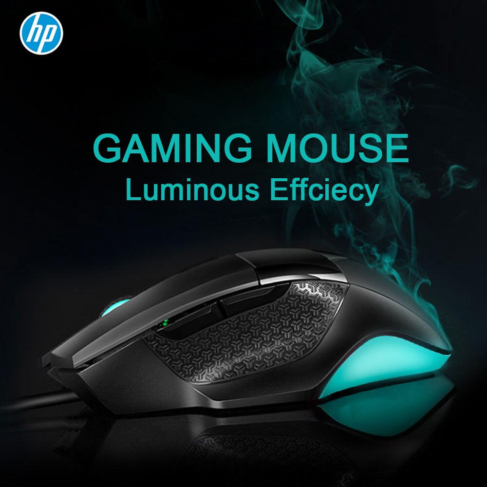 Ratón para juegos HP G200 Macro USB con cable ajustable de 4000 PPP ratón para Gamer silencioso ratón de ergonómico para ordenador