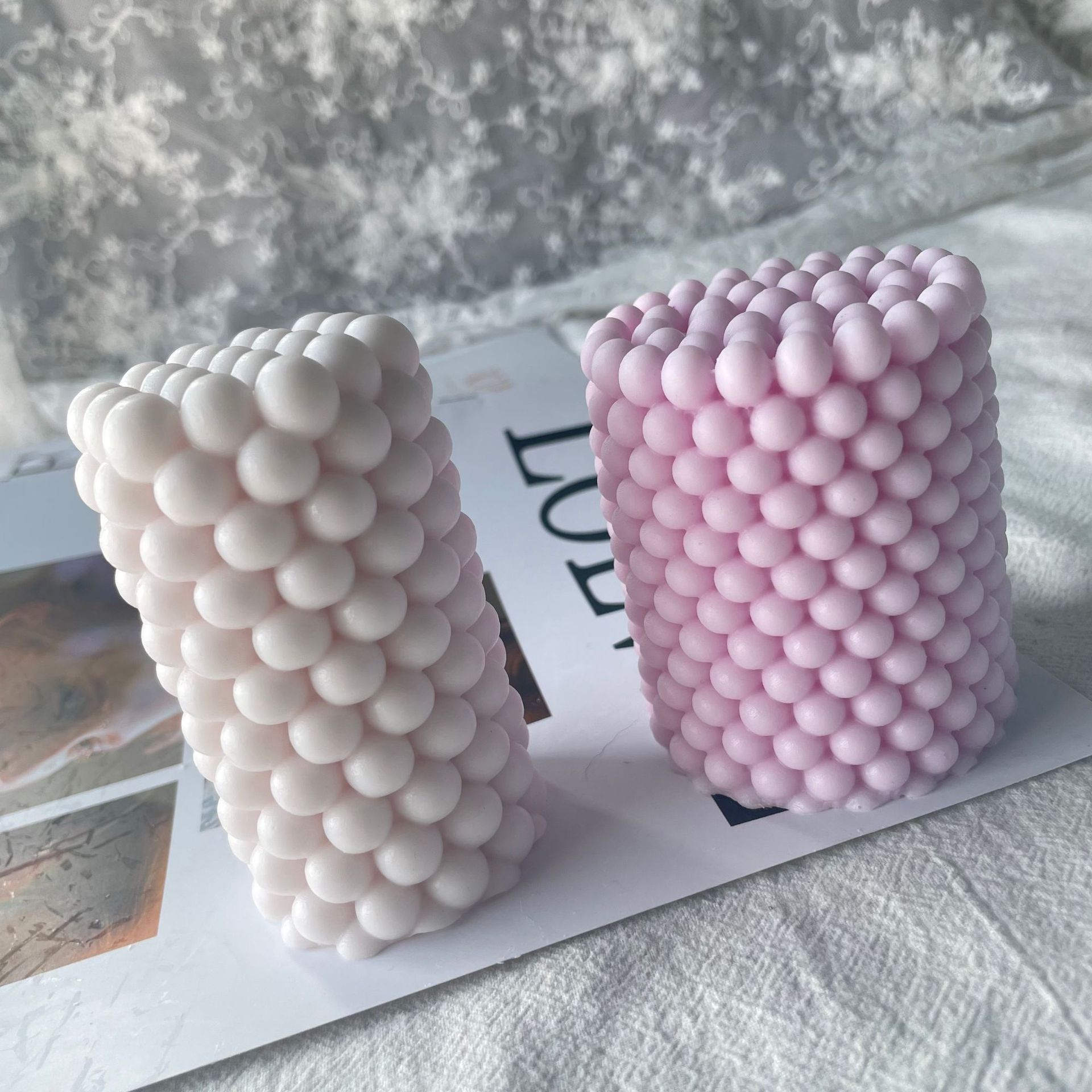 Olika bubblor ljus silikonform för handgjord skrivbordsdekoration gips epoxiharts aromaterapi ljus silikonform
