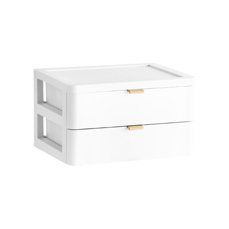 2/3/4 Layers Desktop Drawer Storage Box Mini Cosmetic Makeup Organizing Container Plastic Jewelry Organizer: 2 2 layers-white