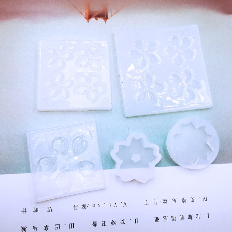 Sakura, colgante artesanal DIY de resina transparente UV, moldes de combinación de silicona epoxi para DIY, accesorios de joyería 1 unidad