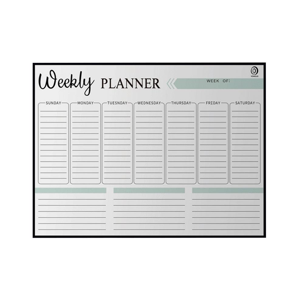Magnetic Calendars Monthly Weekly Planner Dry Erase Calendar Magnetic removable magnetic message board Weekly Fridge magnet: Black