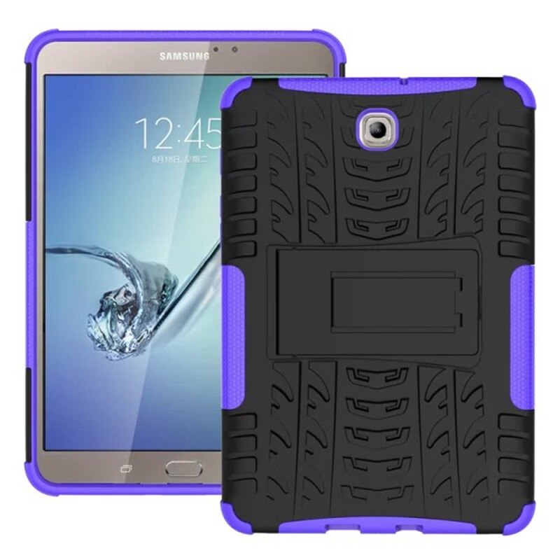 Case for Samsung Galaxy Tab S2 8.0 T710 T715 T713 T719 SM-T715 Heavy Duty Impact Hybrid Armor Kickstand Hard Cover Fundas: Purple