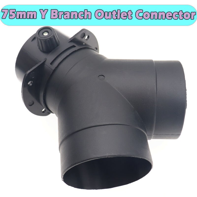 75Mm Auto Heater Diesel Standkachel Warme Lucht Vent Y Stuk Uitlaat Connector W/Regelklep Voor Auto boiler Accessoires