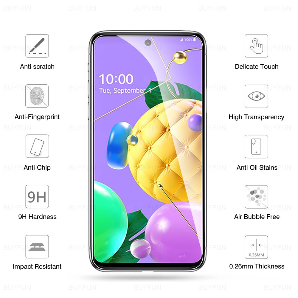 Glas Für LG K52 3 stücke kratzfest screen protector für LG K52 K 52 lmk520 lm-k520 HD volle abdeckung gehärtetes schutz glas