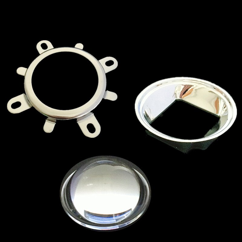 5 ensembles 20w 30w 50w 70w 100w 120w led 44mm lentilles + réflecteur collimateur + support fixe