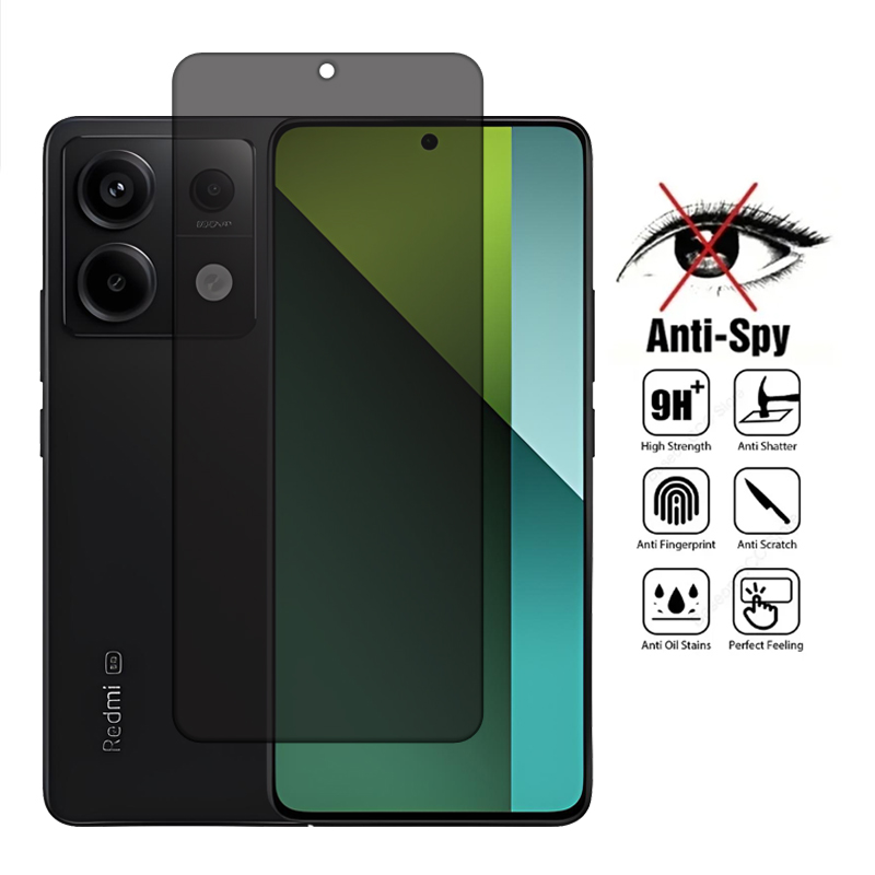 Para redmi note 13 pro vidro redmi note 13 4g 5g vidro temperado anti peep protetor de tela de privacidade para redmi note 13 pro 4g 5g