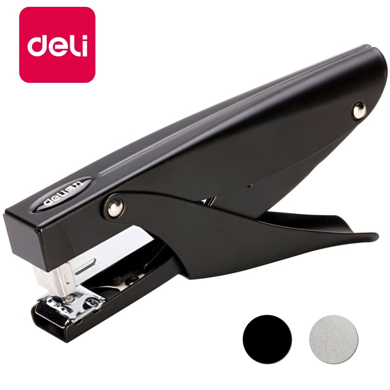 Deli 1Pcs Metalen Handheld Medium Nietmachine Wedstrijd 24/6 26/6 Nietje 20 80G Papers Capaciteit Hand Binding Kantoorbenodigdheden briefpapier