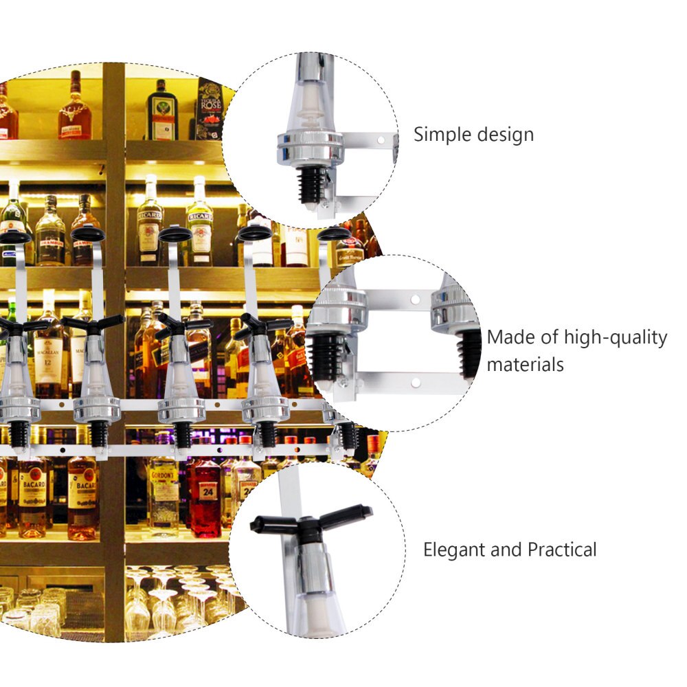 4-Bottle Liquor Dispenser Wall Mounted Bottle Beverage Stand Wall Bracket Drink Beer Wine Dispenser For Bar Home Party Favors