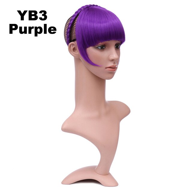 Girlshow flechten stirnband Synthetische Haar Knall Kurzen Fransen Haar Stumpfen BangYB3 6 &quot;, 16 Farben Erhältlich 50g, 1 stück: YB3 Farbe Violett